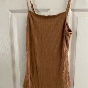 Women's Wild Fable Brown Ribbed Tank Top